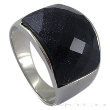 925 Sterling Silver Ring with Purple Sandstone